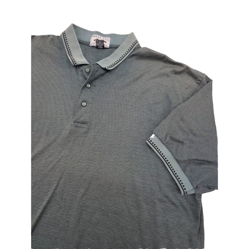 Vintage‎ 90s Snake Eyes Apparel USA Polo Shirt Green Eye Logo Men's XL